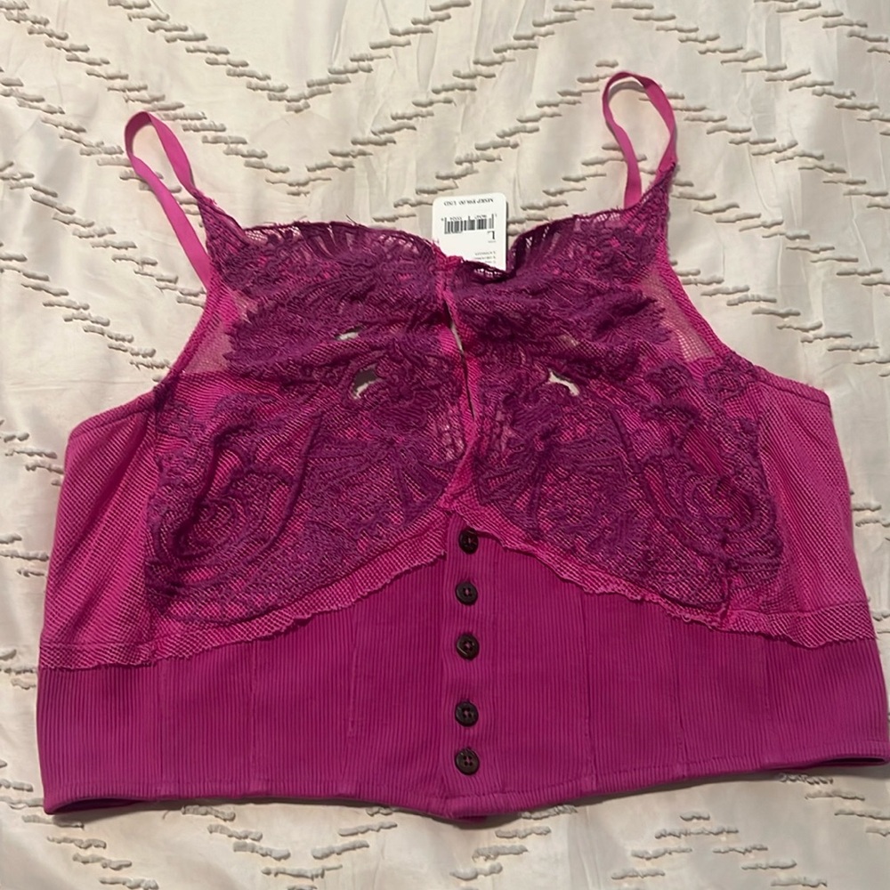 Free people raspberry sherbet top